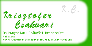 krisztofer csakvari business card