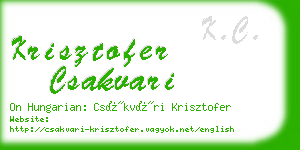 krisztofer csakvari business card